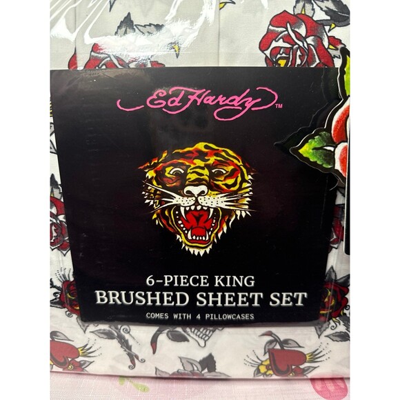 Ed Hardy King Sheet Set, 6 pieces - Picture 2 of 4